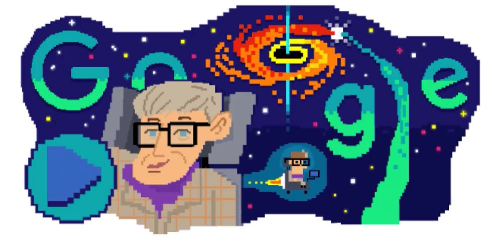 A Google Doodle commemorates Stephen Hawking's 80th birthday.