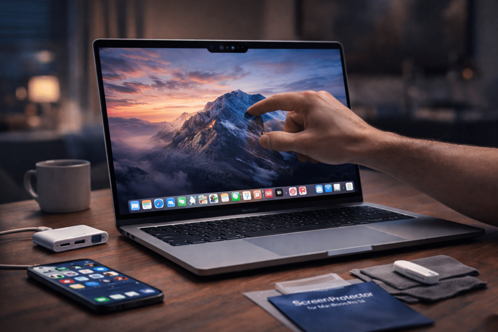 Bloomberg reports Apple is prepping OLED touchscreen 14- and 16-inch MacBook Pros for late 2026, plus a Dynamic Island-style UI and touch modes.