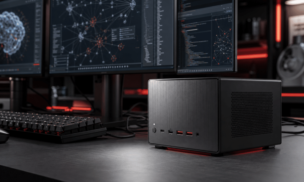 Hero visual representing AMD Ryzen AI Halo Mini PC Targets AI Developers With Ryzen AI MAX+ 395