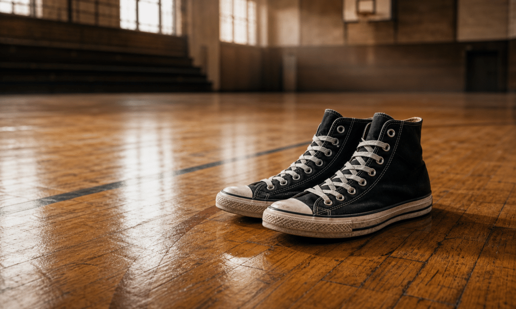 Hero visual representing Converse: The Story Behind an American Sneaker Icon, focused on Converse history
