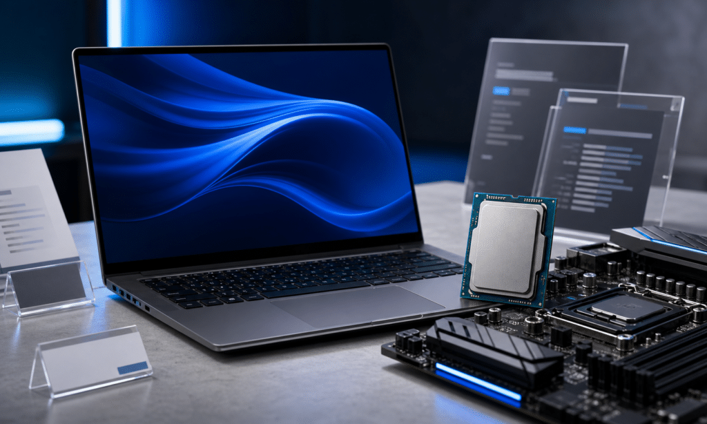 Hero visual representing Intel 18A Pressure Could Reshape PC Buying in 2026, focused on Intel 18A CPUs