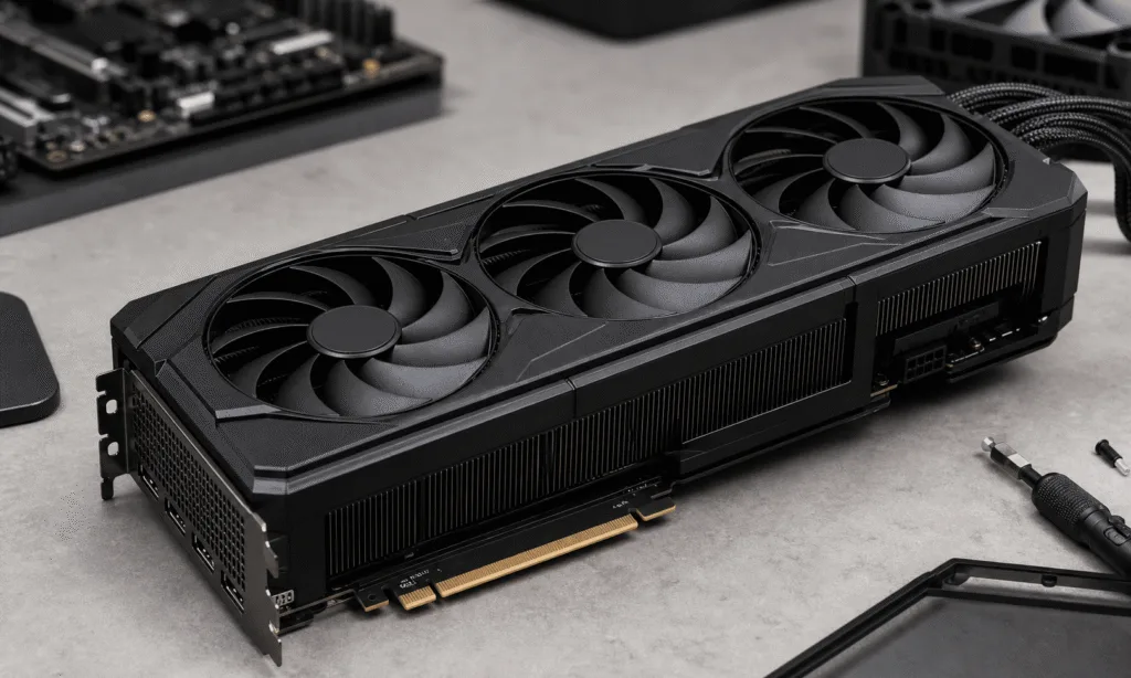 Hero visual representing Palit RTX 5080 Infinity 3 Arrives With a Black Triple-Fan Cooler