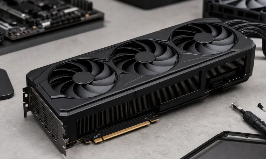 Hero visual representing Palit RTX 5080 Infinity 3 Arrives With a Black Triple-Fan Cooler