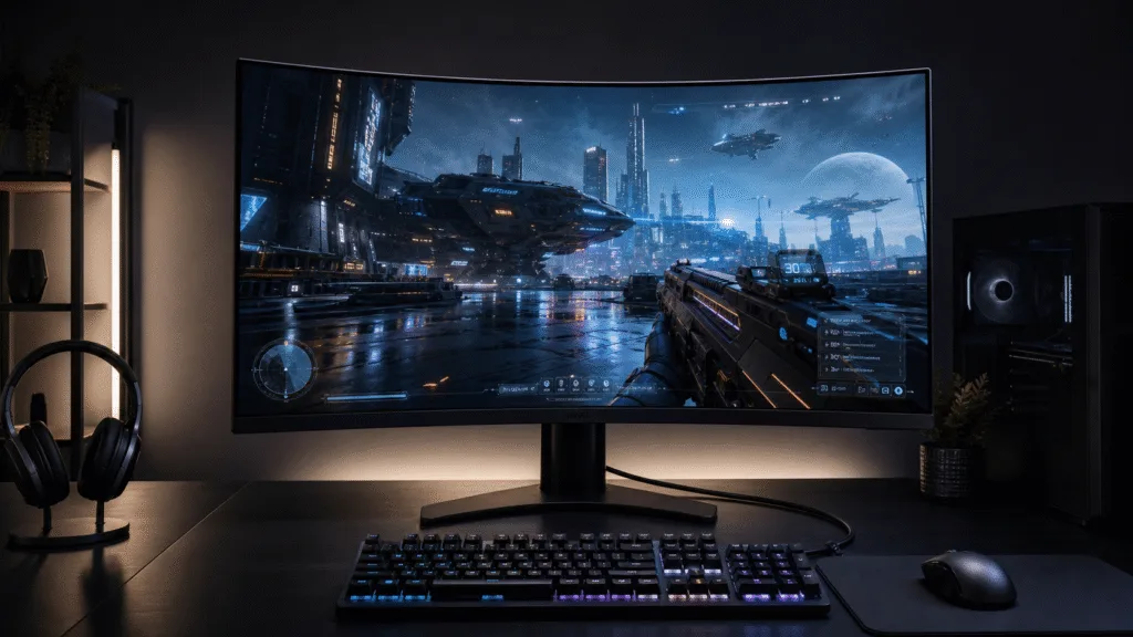 Hero visual representing Samsung Odyssey G8 G80HS brings 6K gaming monitor specs to the 2026 lineup