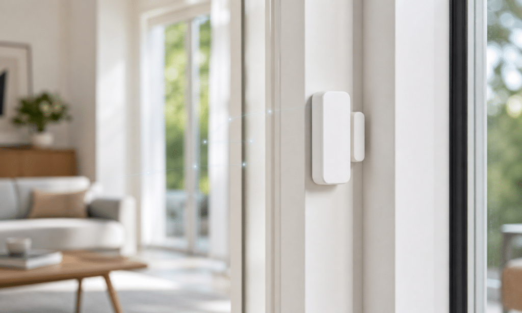 Hero visual representing Shelly’s BLU Door/Window ZB sensor aims to make smart home automations more precise, focused on Shelly BLU Door/Window ZB