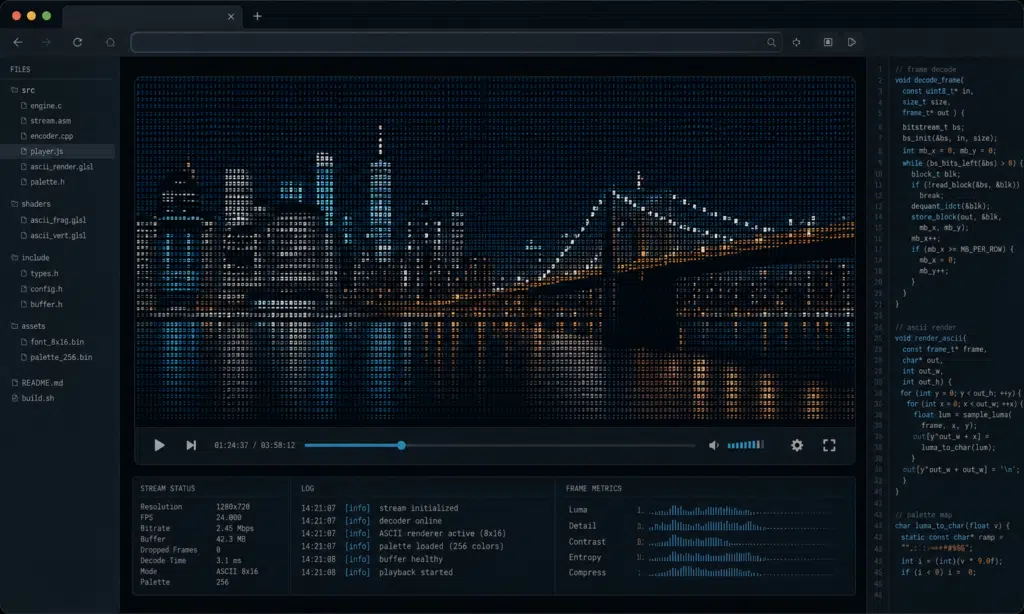 Hero visual representing ASCII video streaming engine draws scrutiny over 'unblockable' claims