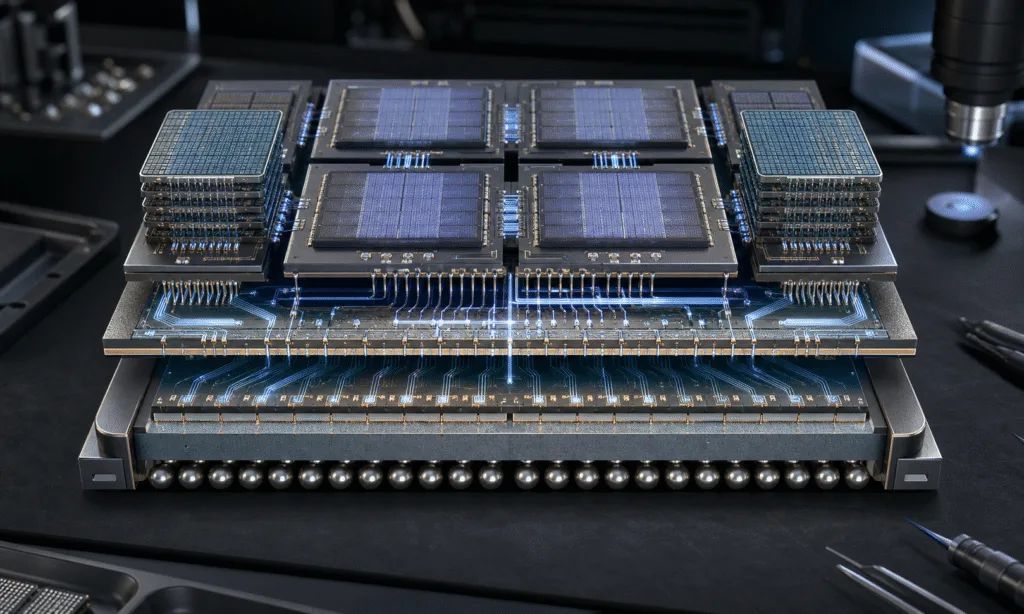 Hero visual representing Google’s Reported Intel TPU Packaging Deal Puts EMIB Under Pressure, focused on Google Intel TPU packaging