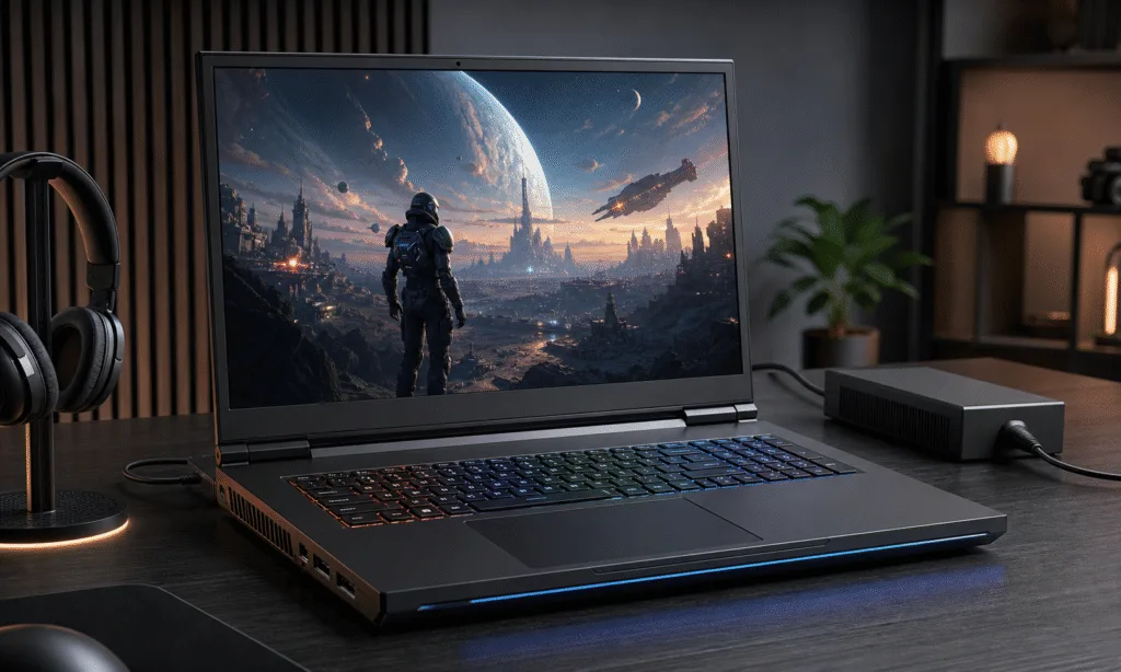 Hero visual representing Lenovo Legion 9i RTX 5090 deal tests how much 4K laptop power is worth