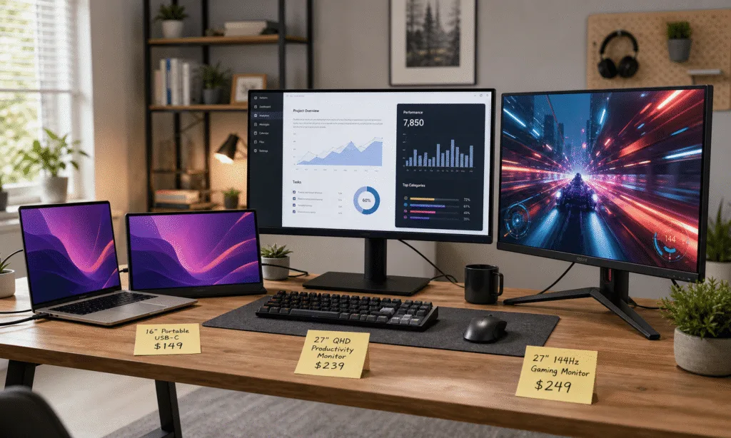 Hero visual representing Prime Day Gaming Monitor Deals: The Specs That Matter Before You Buy