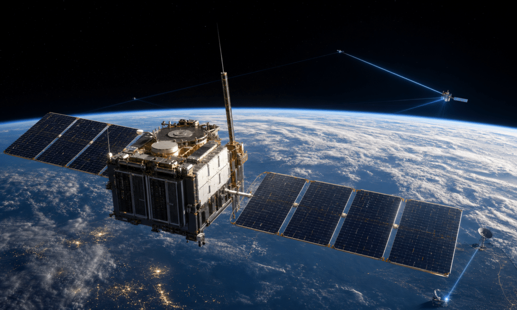 Hero visual representing China Lines Up Its Tech Sector for Space-Based AI Computing, focused on space AI computing