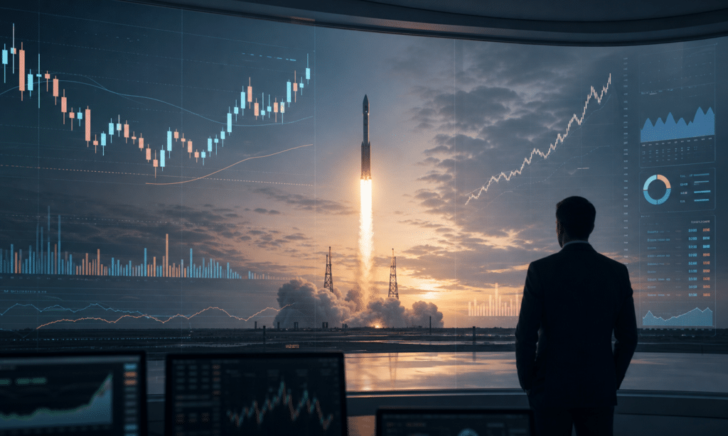 Hero visual representing SpaceX IPO Terms Point to a Record Offering, With Big Investor Caveats