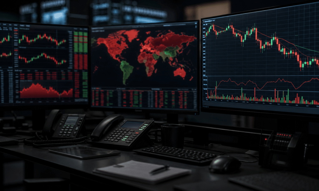 Hero visual representing Markets Stay Uneasy as Tech Shares and Oil Prices Add Pressure, focused on stock market jitters