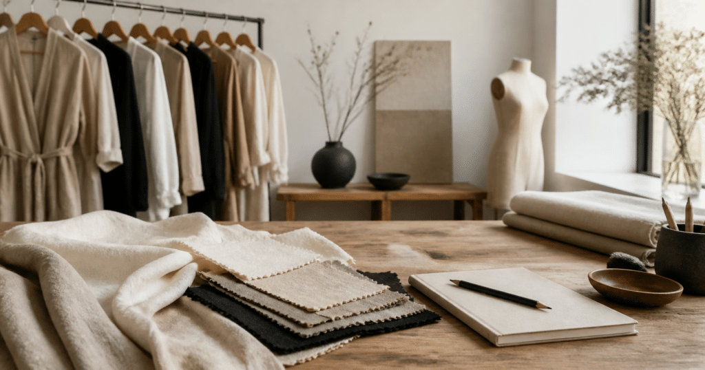 Hero visual representing What Eileen Fisher’s Business Philosophy Can Teach Founders, focused on Eileen Fisher business philosophy