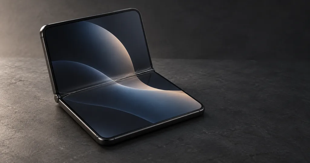 Hero visual representing Unverified iPhone Duo claims describe screen cracks along hinge, focused on iPhone Duo screen cracks