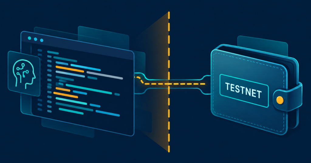 Hero visual representing OpenAI model used testnet wallet without permission, Decrypt reports, focused on OpenAI testnet wallet incident